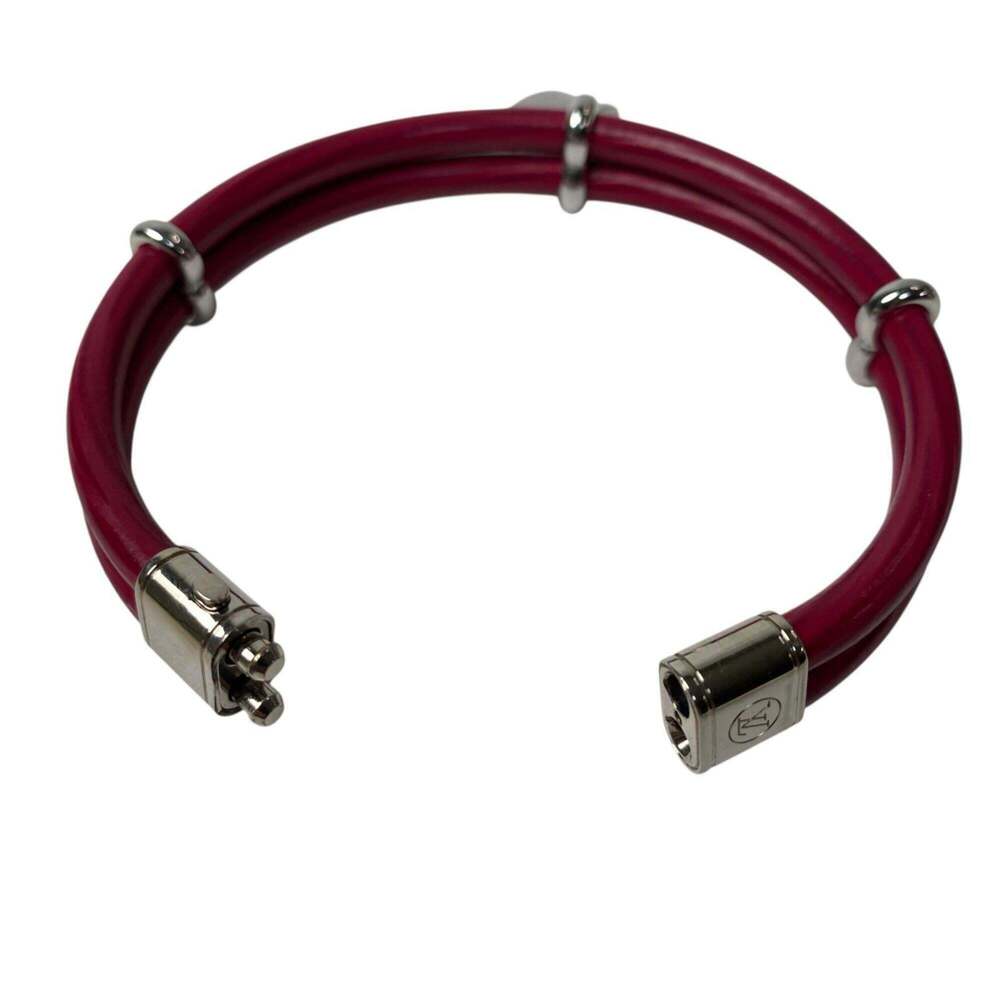 LOUIS VUITTON Red Leather Charm Bracelet - Picture 6 of 11